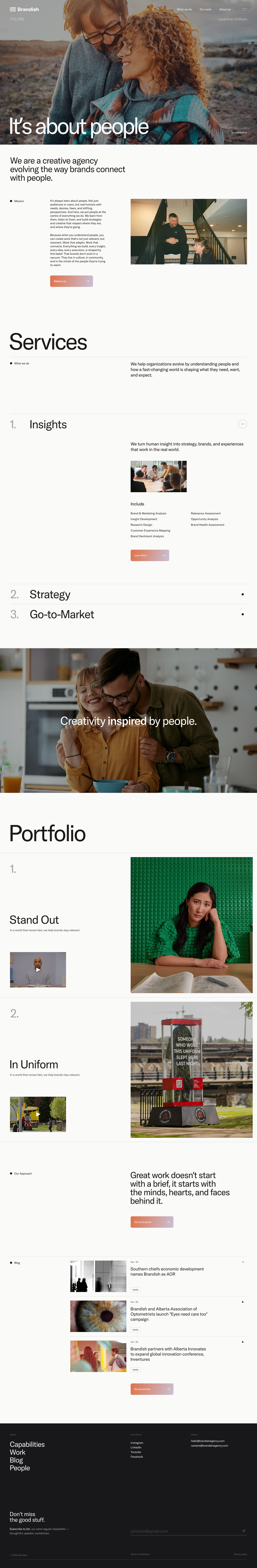 Homepage with hero and services
